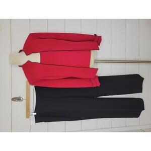 Stresa ASL Size 16 red & black 3 piece shell pant & blazer suit